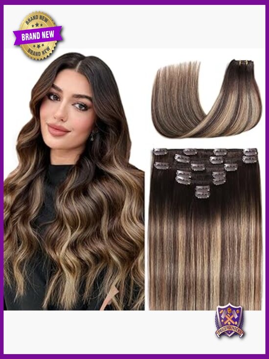 14 Inch Real Human Hair Clip In Extensions 7 Pcs 85g Straight main image 4